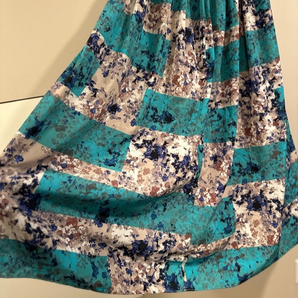 Anthropologie Moulinette Soeurs Novella Ball Skirt Patchwork Print Floral Teal 6 - Picture 6 of 16